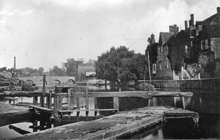 View of
                medieval bridge, Archbishops Palace from the locks